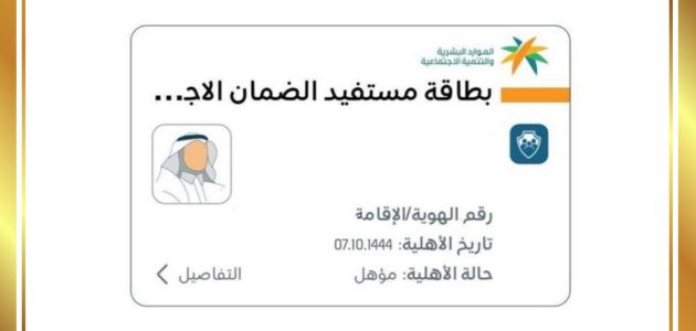 البطاقة الرقمية للضمان